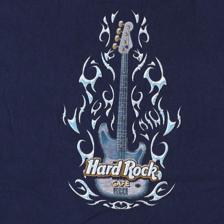 HARD ROCK CAFE Hard Rock Cafe Advertising T-shirt Men's XL size cotton navy blue type Vintage Second Hand