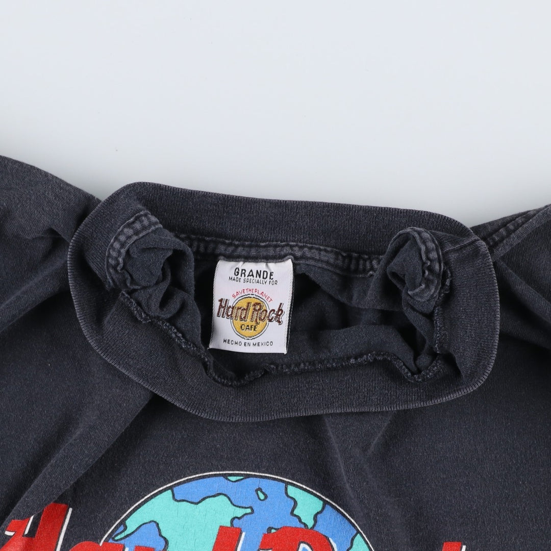 HARD ROCK CAFE Hard Rock Cafe Advertising T-shirt Men's L size cotton black type Vintage Second Hand