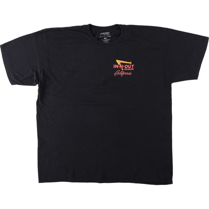 IN-N-OUT BURGER In-and-Out Burger Advertising T-shirt Men's XL size cotton black type Vintage Second Hand