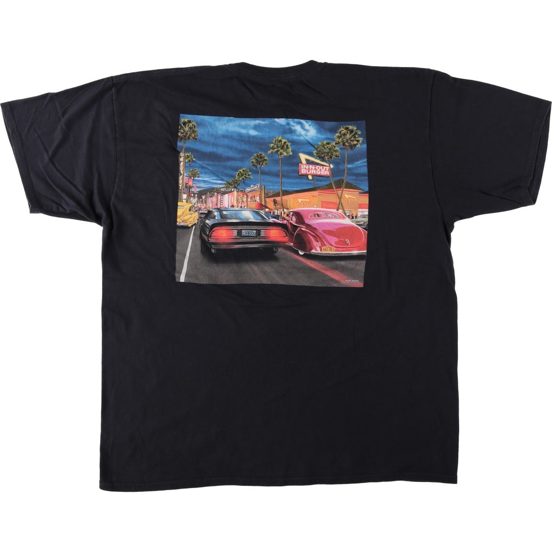 IN-N-OUT BURGER In-and-Out Burger Advertising T-shirt Men's XL size cotton black type Vintage Second Hand