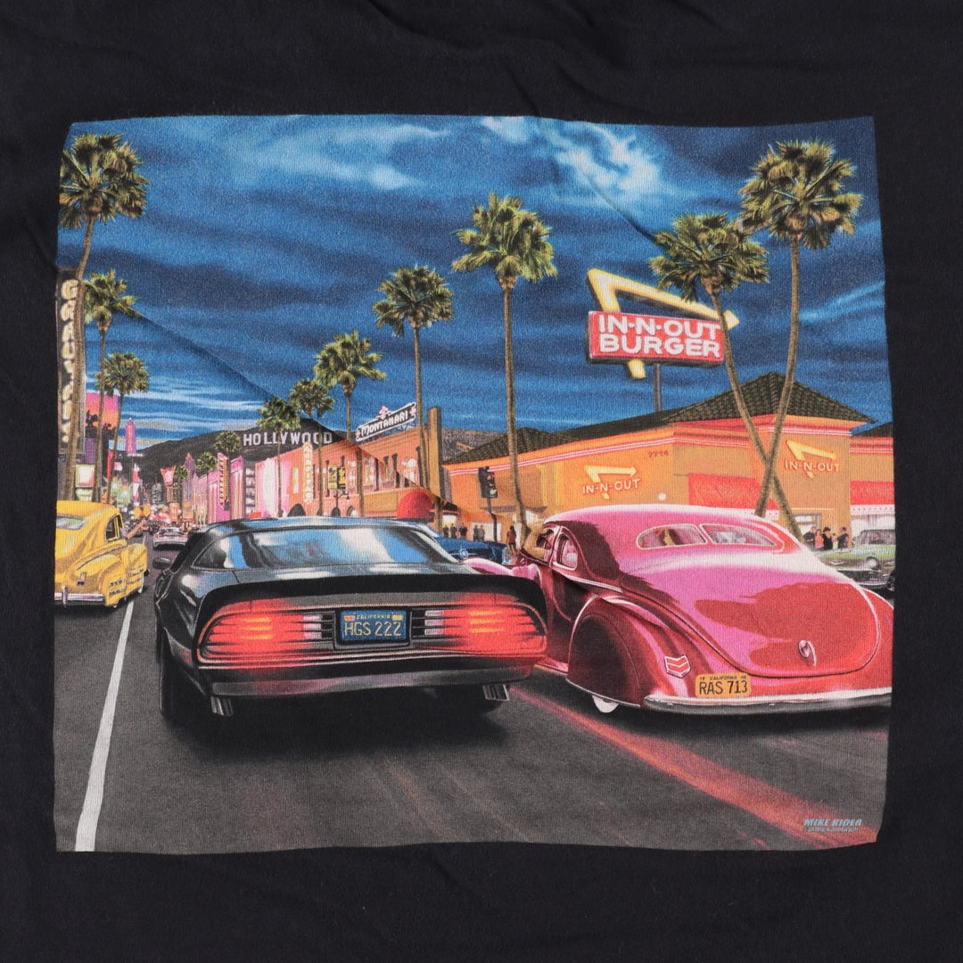 IN-N-OUT BURGER In-and-Out Burger Advertising T-shirt Men's XL size cotton black type Vintage Second Hand