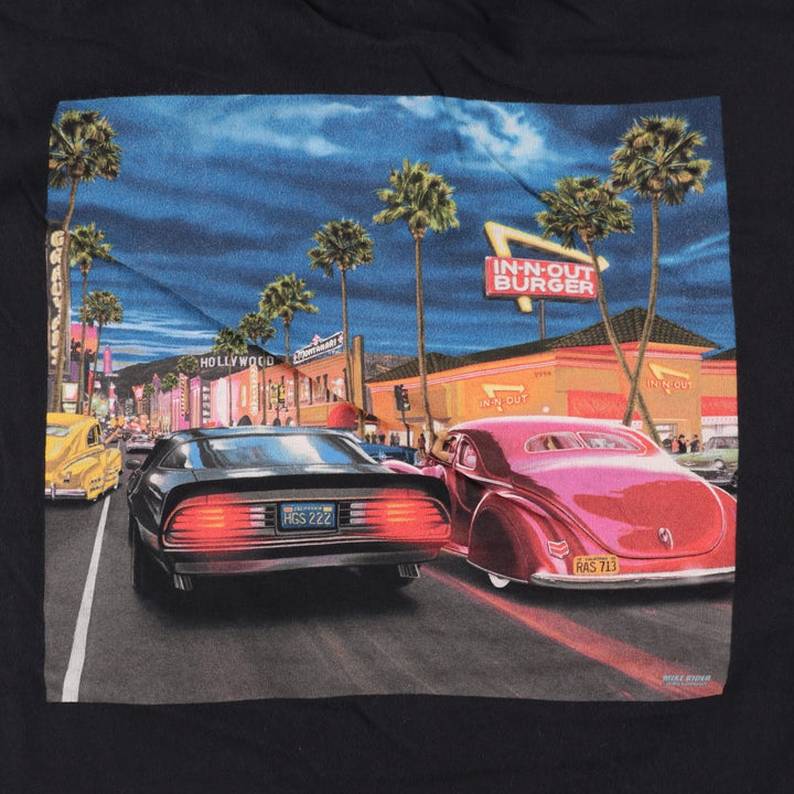 IN-N-OUT BURGER In-and-Out Burger Advertising T-shirt Men's XL size cotton black type Vintage Second Hand