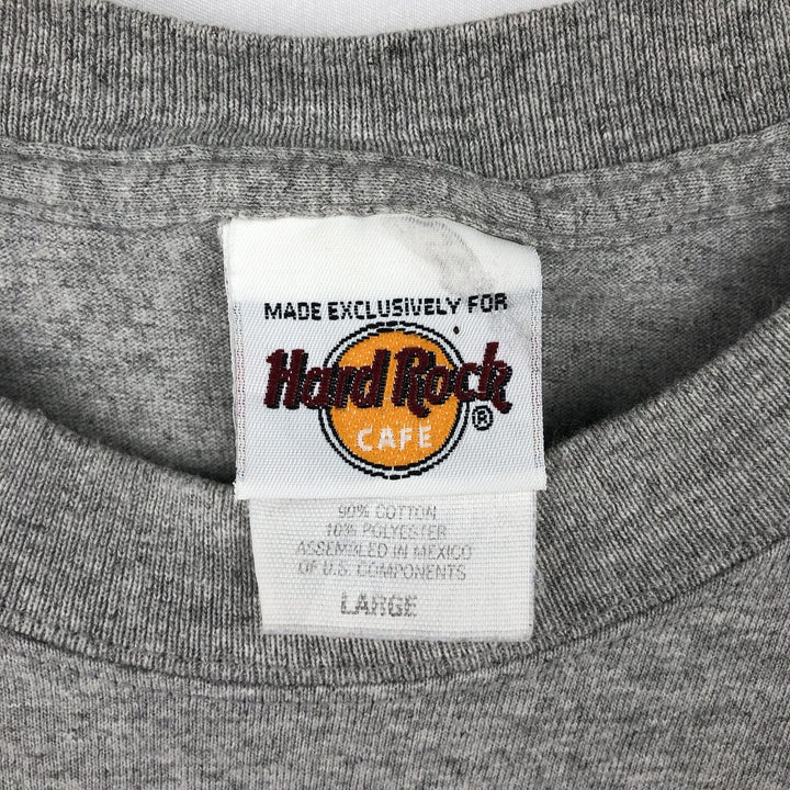 ~2000'S HARD ROCK CAFE advertising T-shirt, men's size L (approx.) cotton gray type Vintage Second Hand