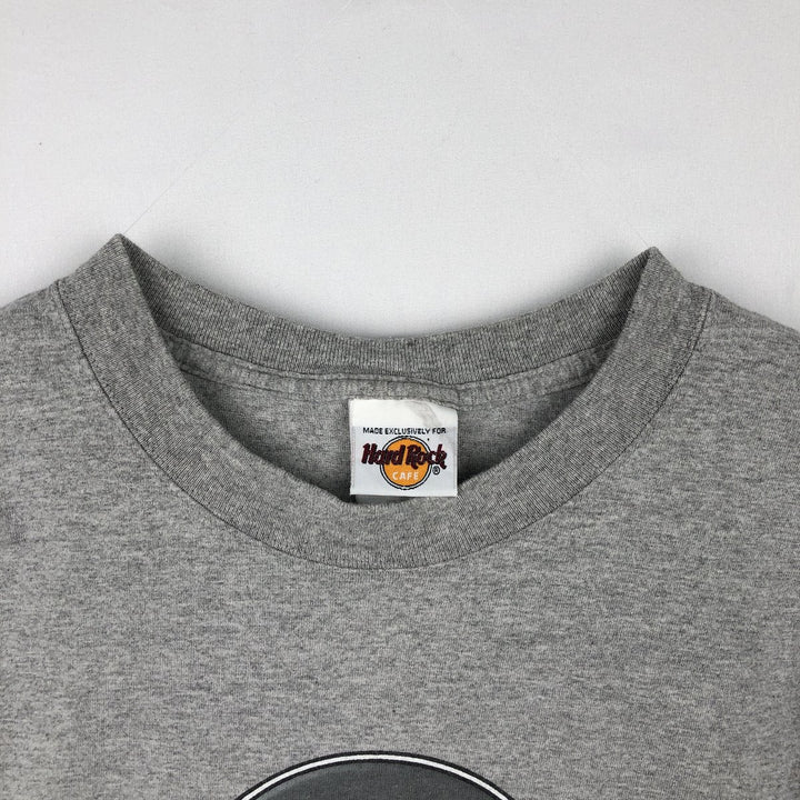 ~2000'S HARD ROCK CAFE advertising T-shirt, men's size L (approx.) cotton gray type Vintage Second Hand
