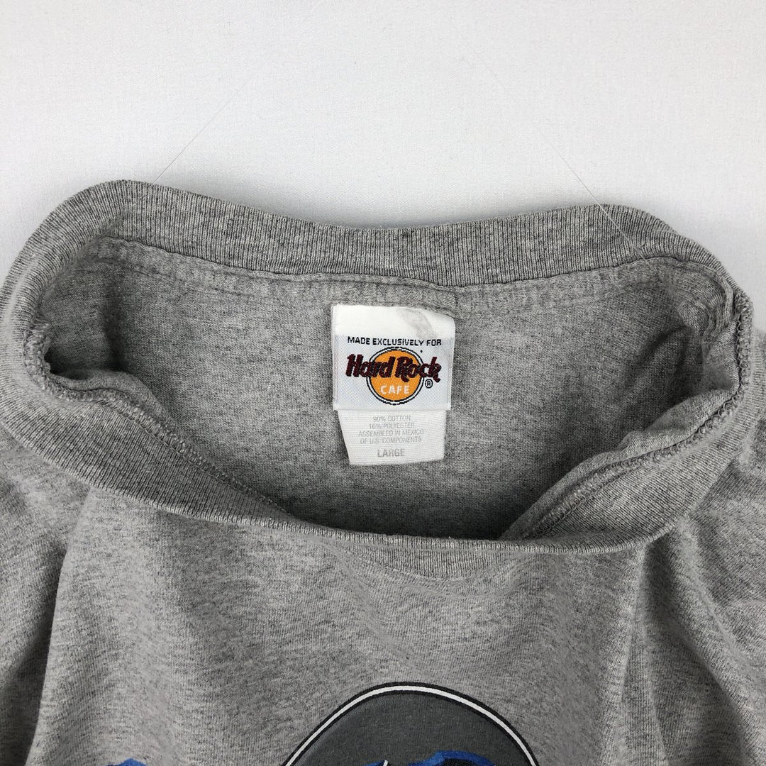 ~2000'S HARD ROCK CAFE advertising T-shirt, men's size L (approx.) cotton gray type Vintage Second Hand