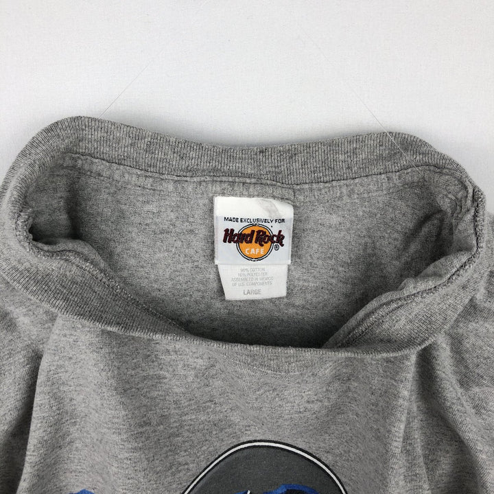 ~2000'S HARD ROCK CAFE advertising T-shirt, men's size L (approx.) cotton gray type Vintage Second Hand