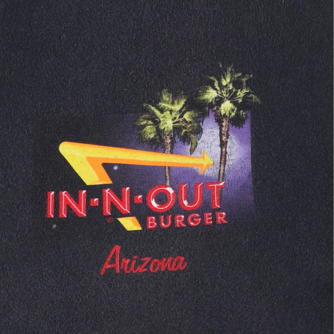 IN-N-OUT BURGER In-and-Out Burger Advertising T-shirt, Men's M size cotton black type Vintage Second Hand