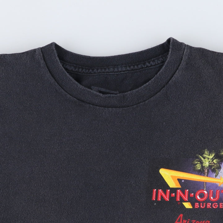 IN-N-OUT BURGER In-and-Out Burger Advertising T-shirt, Men's M size cotton black type Vintage Second Hand