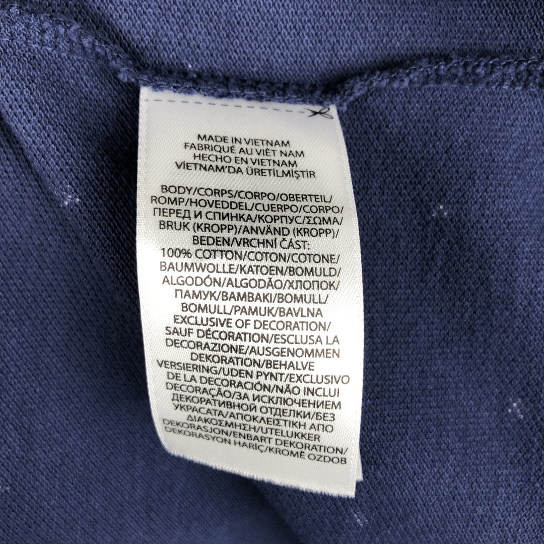 Ralph Lauren POLO RALPH LAUREN CLASSIC FIT all-over star print short-sleeved polo shirt, men's size XL (approx.) cotton navy blue type Vintage Second Hand
