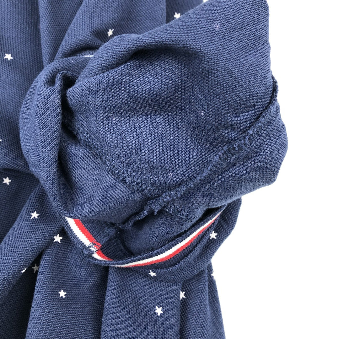 Ralph Lauren POLO RALPH LAUREN CLASSIC FIT all-over star print short-sleeved polo shirt, men's size XL (approx.) cotton navy blue type Vintage Second Hand