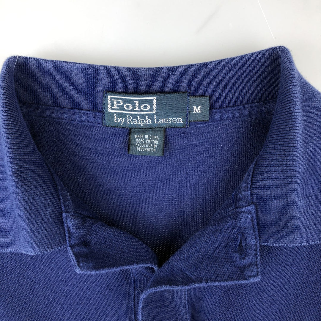 Ralph Lauren POLO by Ralph Lauren short sleeve polo shirt, men's size M cotton navy blue type Vintage Second Hand