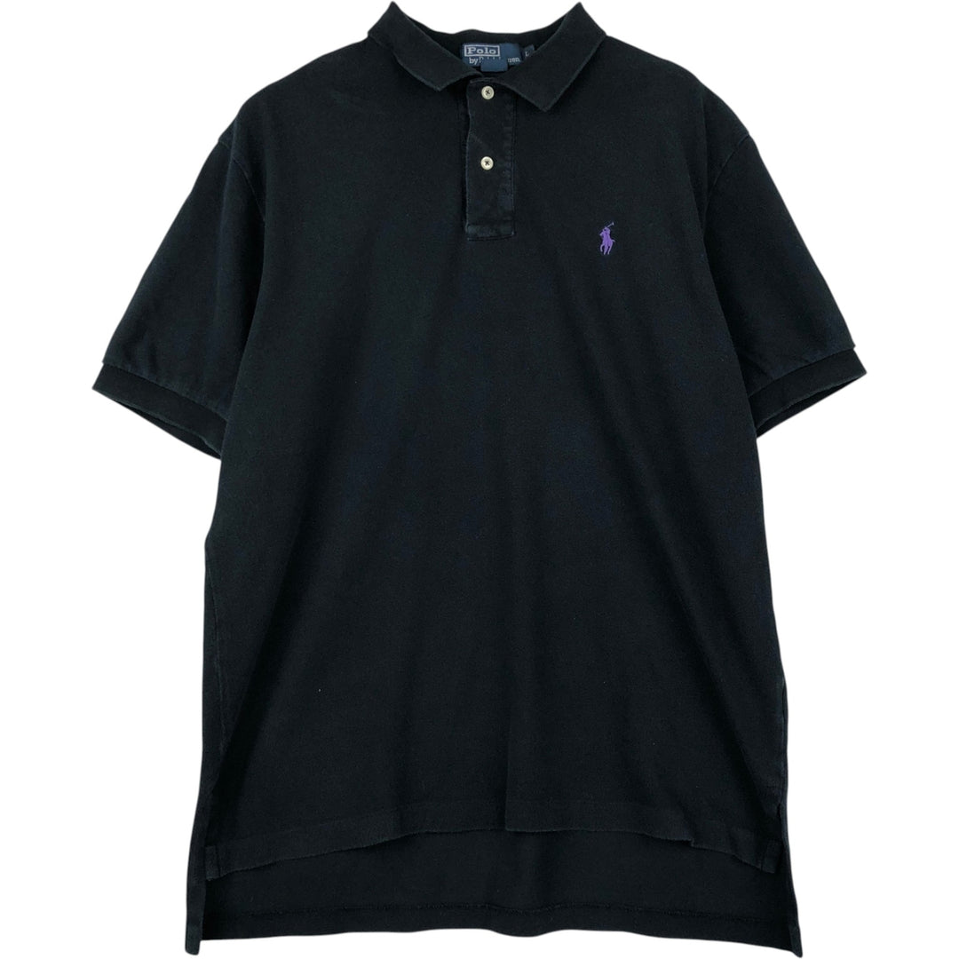 Ralph Lauren POLO by Ralph Lauren short sleeve polo shirt, men's size L cotton black type Vintage Second Hand