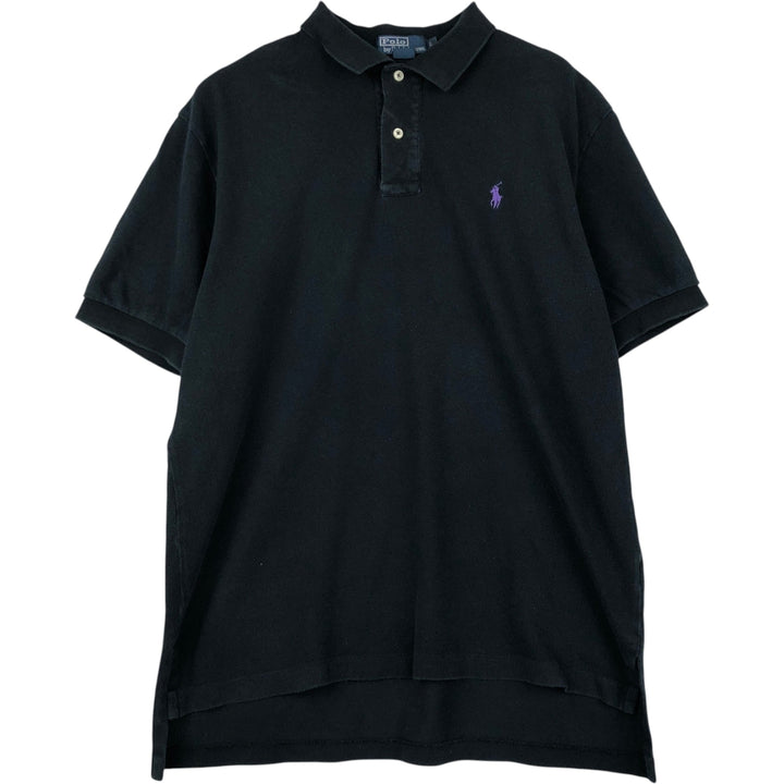 Ralph Lauren POLO by Ralph Lauren short sleeve polo shirt, men's size L cotton black type Vintage Second Hand