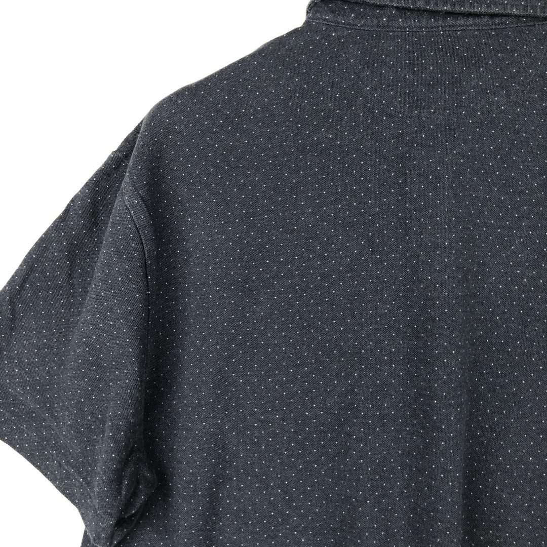 Ralph Lauren POLO RALPH LAUREN CUSTOM SLIM FIT Dot Pattern Short-Sleeve Polo Shirt (Men's XL equivalent) cotton navy blue type Vintage Second Hand