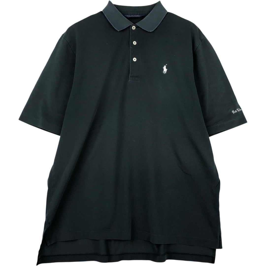 Ralph Lauren POLO GOLF Polo Golf short sleeve polo shirt for men size L Pima Cotton black type Vintage Second Hand