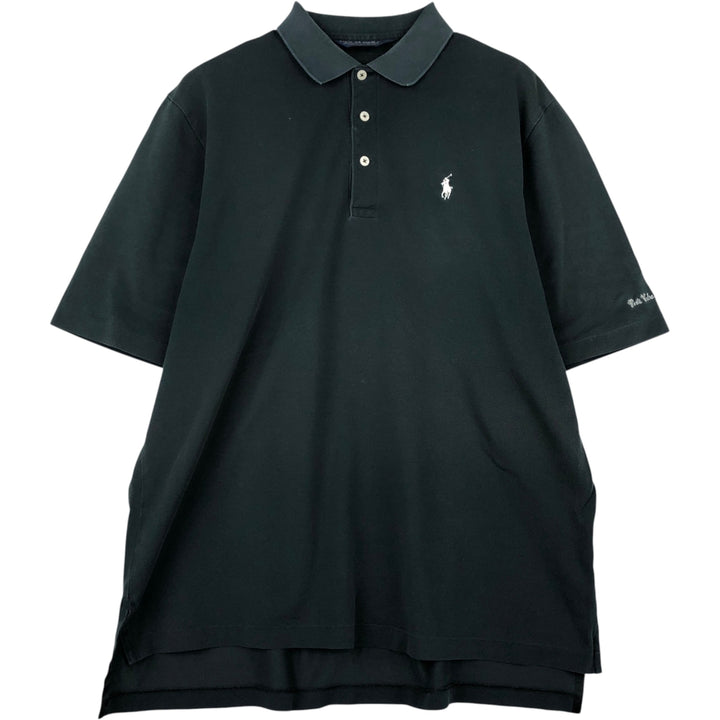 Ralph Lauren POLO GOLF Polo Golf short sleeve polo shirt for men size L Pima Cotton black type Vintage Second Hand