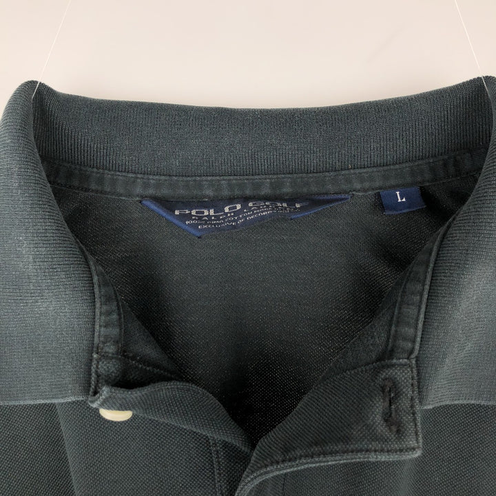 Ralph Lauren POLO GOLF Polo Golf short sleeve polo shirt for men size L Pima Cotton black type Vintage Second Hand