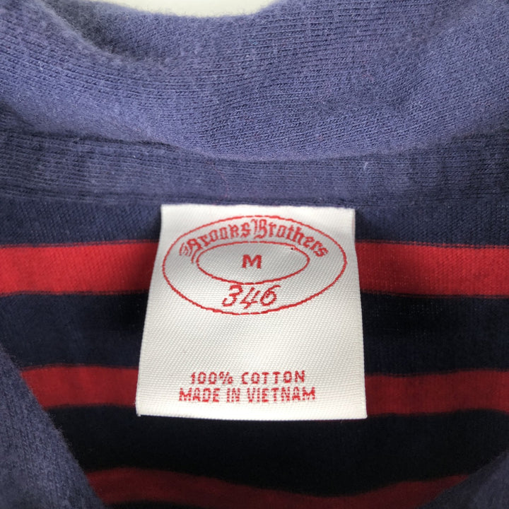 Brooks Brothers 346 Short-Sleeve Striped Polo Shirt, Men's Size M (approx.) cotton red type Vintage Second Hand