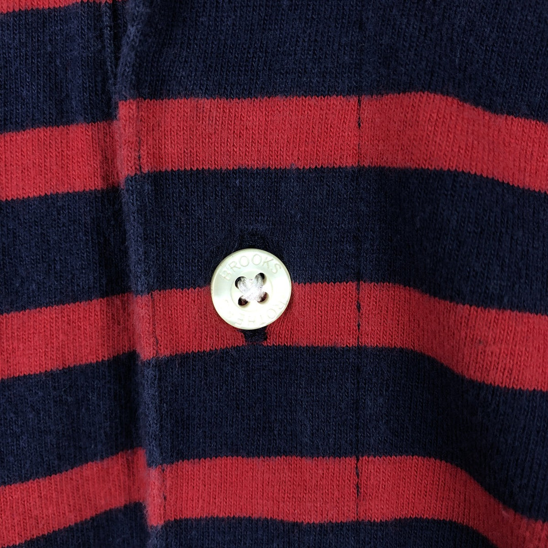 Brooks Brothers 346 Short-Sleeve Striped Polo Shirt, Men's Size M (approx.) cotton red type Vintage Second Hand