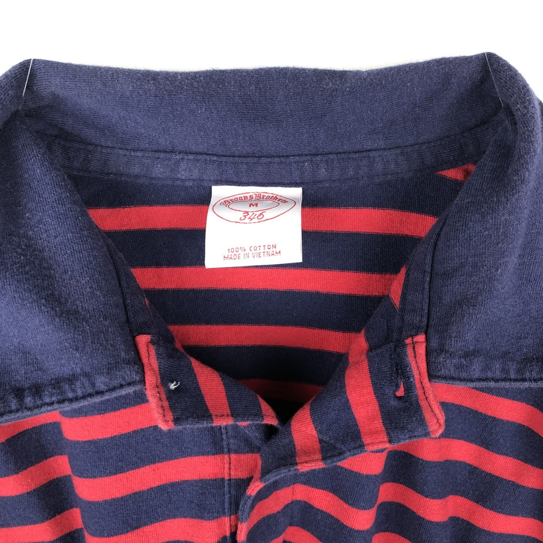 Brooks Brothers 346 Short-Sleeve Striped Polo Shirt, Men's Size M (approx.) cotton red type Vintage Second Hand