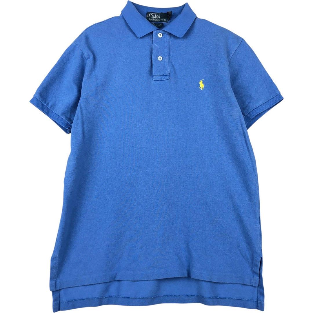 Ralph Lauren POLO by Ralph Lauren CUSTOM FIT Short-Sleeve Polo Shirt, Men's Size M (approx.) cotton Blue type light blue Vintage Second Hand