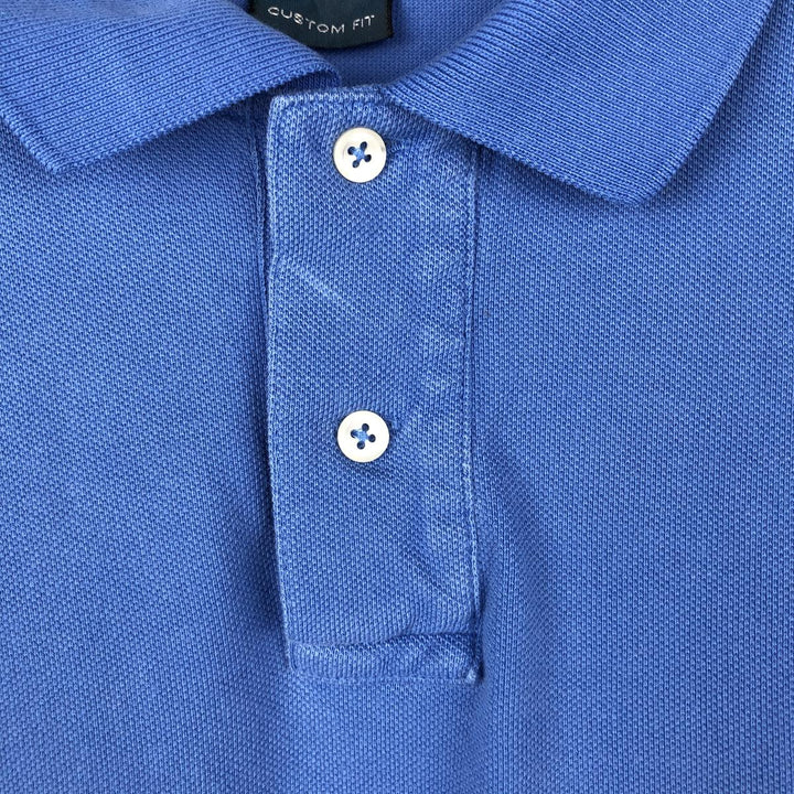 Ralph Lauren POLO by Ralph Lauren CUSTOM FIT Short-Sleeve Polo Shirt, Men's Size M (approx.) cotton Blue type light blue Vintage Second Hand
