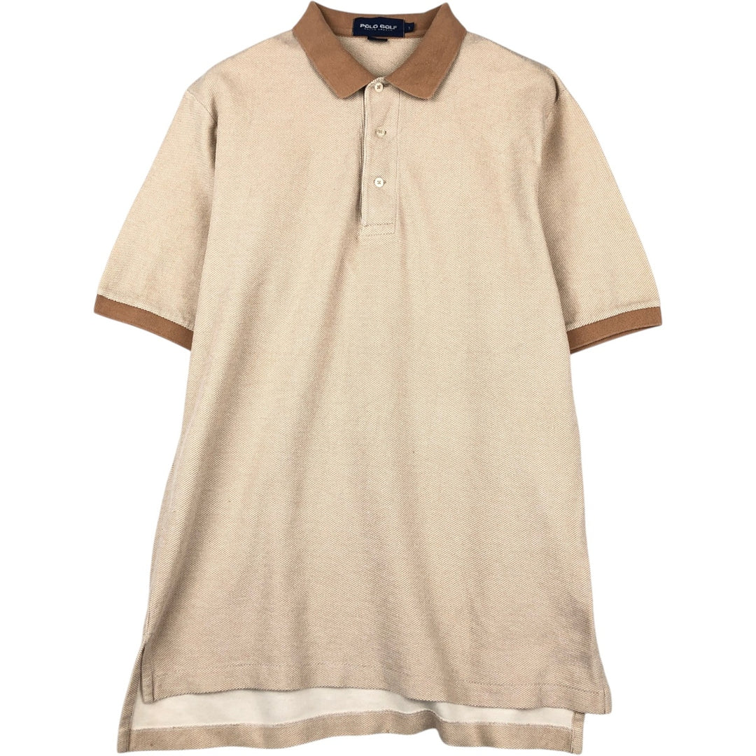 Ralph Lauren POLO GOLF Polo Golf short sleeve polo shirt for men size L cotton brown type Vintage Second Hand