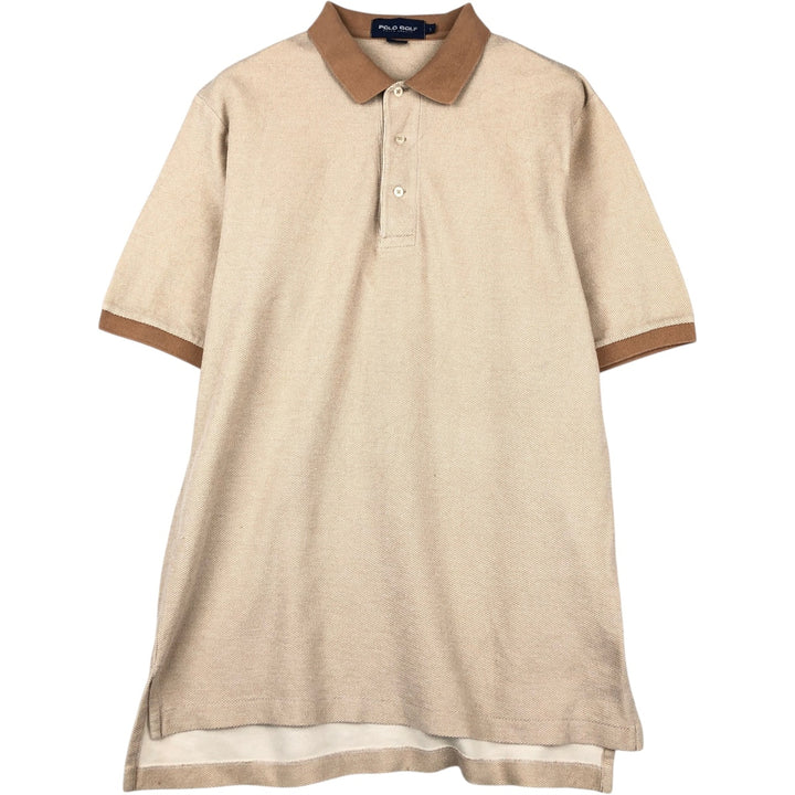 Ralph Lauren POLO GOLF Polo Golf short sleeve polo shirt for men size L cotton brown type Vintage Second Hand