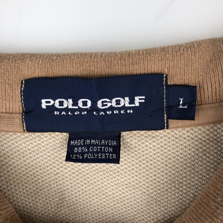Ralph Lauren POLO GOLF Polo Golf short sleeve polo shirt for men size L cotton brown type Vintage Second Hand