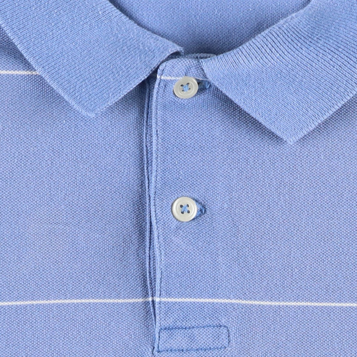 Ralph Lauren POLO by Ralph Lauren short sleeve striped polo shirt, men's XL size cotton Blue type light blue Vintage Second Hand
