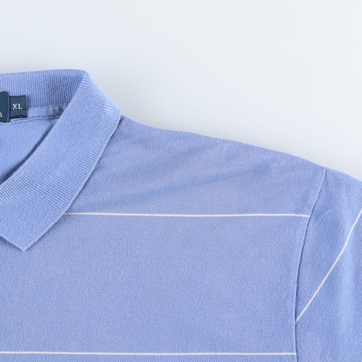 Ralph Lauren POLO by Ralph Lauren short sleeve striped polo shirt, men's XL size cotton Blue type light blue Vintage Second Hand