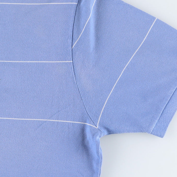 Ralph Lauren POLO by Ralph Lauren short sleeve striped polo shirt, men's XL size cotton Blue type light blue Vintage Second Hand