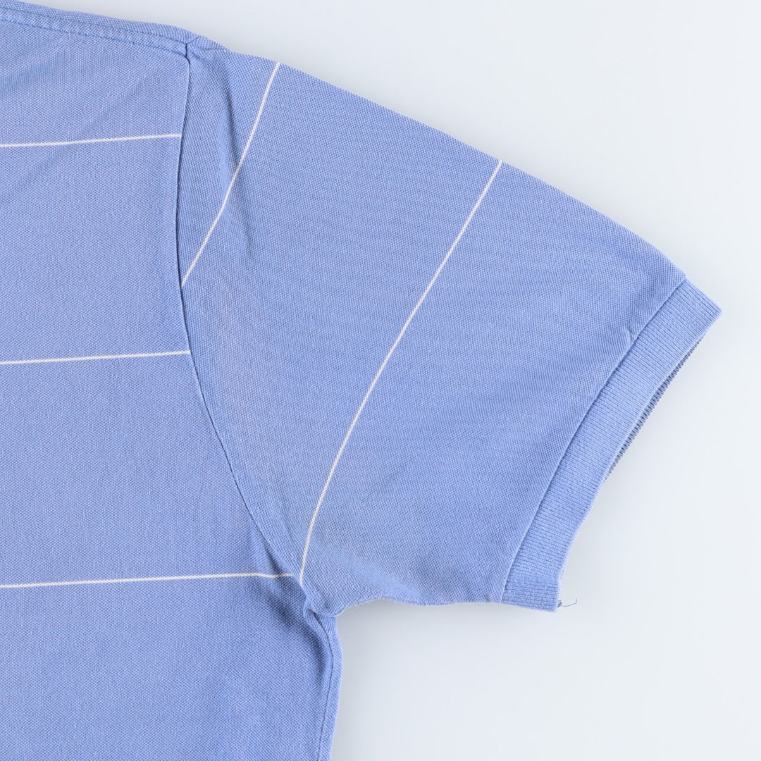 Ralph Lauren POLO by Ralph Lauren short sleeve striped polo shirt, men's XL size cotton Blue type light blue Vintage Second Hand