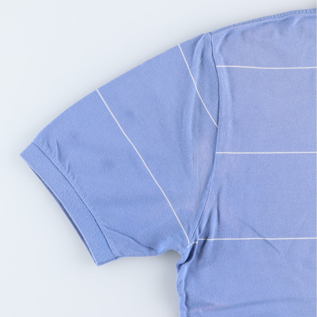 Ralph Lauren POLO by Ralph Lauren short sleeve striped polo shirt, men's XL size cotton Blue type light blue Vintage Second Hand