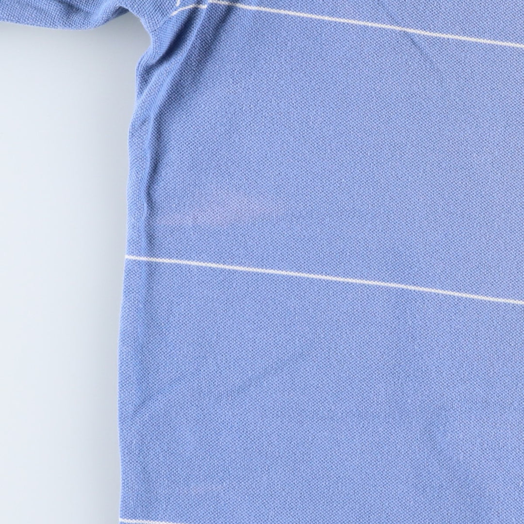 Ralph Lauren POLO by Ralph Lauren short sleeve striped polo shirt, men's XL size cotton Blue type light blue Vintage Second Hand