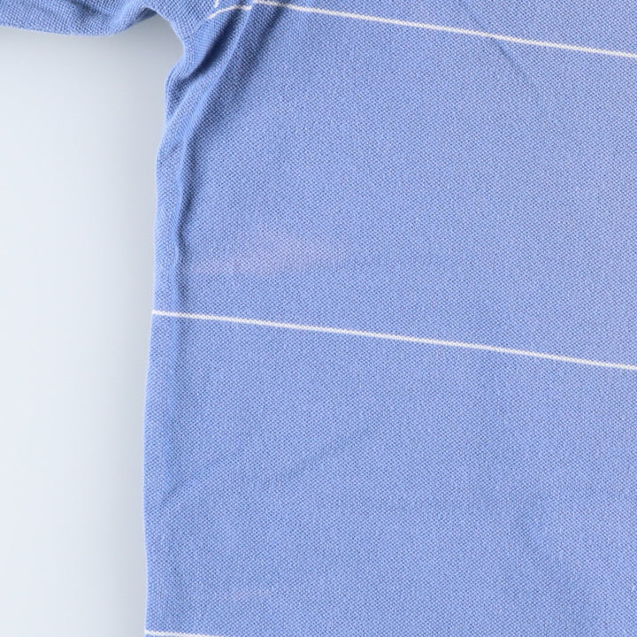 Ralph Lauren POLO by Ralph Lauren short sleeve striped polo shirt, men's XL size cotton Blue type light blue Vintage Second Hand