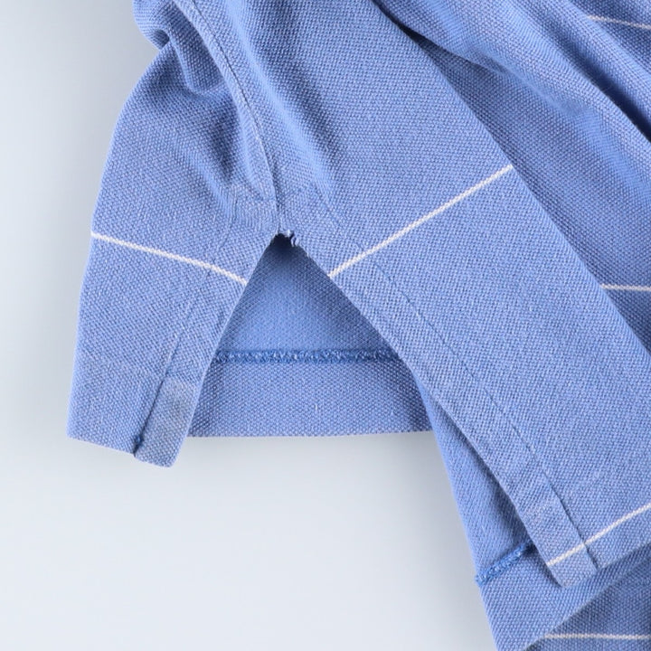 Ralph Lauren POLO by Ralph Lauren short sleeve striped polo shirt, men's XL size cotton Blue type light blue Vintage Second Hand