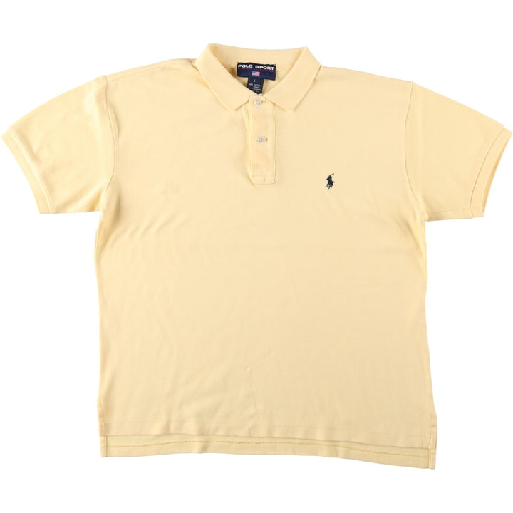Ralph Lauren POLO SPORT short sleeve polo shirt, men's size L cotton yellow type Vintage Second Hand