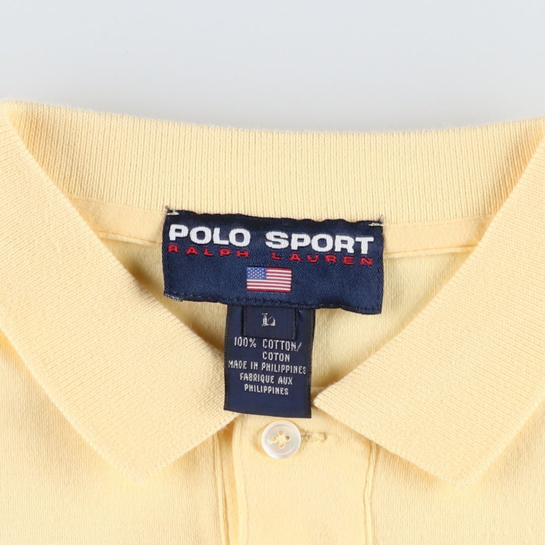 Ralph Lauren POLO SPORT short sleeve polo shirt, men's size L cotton yellow type Vintage Second Hand