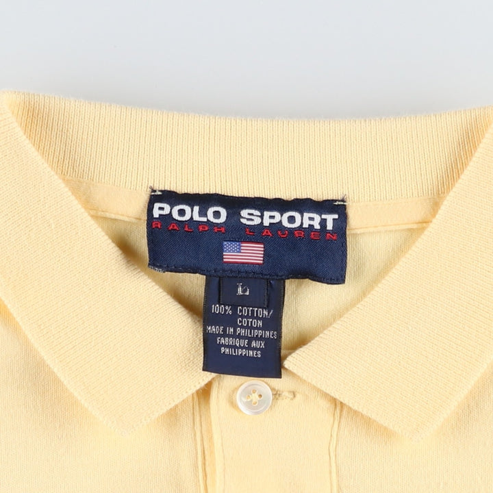 Ralph Lauren POLO SPORT short sleeve polo shirt, men's size L cotton yellow type Vintage Second Hand