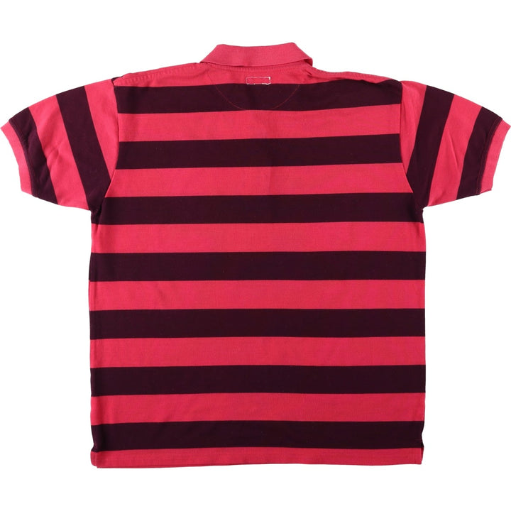 Lacoste Vintage Fit Short-Sleeve Striped Polo Shirt, Men's Size XL (approx.) unclear pink type Vintage Second Hand
