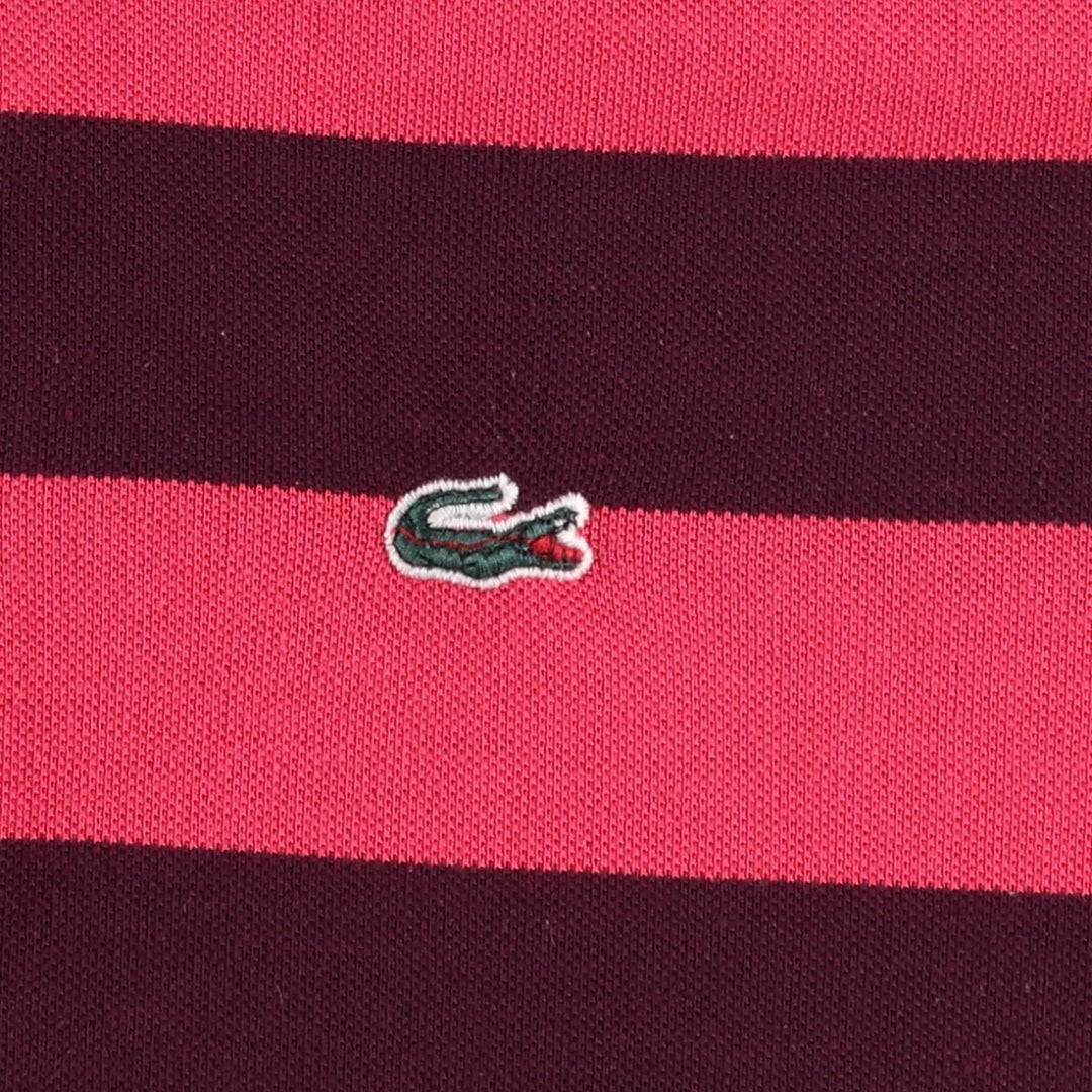 Lacoste Vintage Fit Short-Sleeve Striped Polo Shirt, Men's Size XL (approx.) unclear pink type Vintage Second Hand