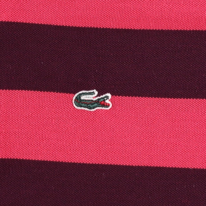 Lacoste Vintage Fit Short-Sleeve Striped Polo Shirt, Men's Size XL (approx.) unclear pink type Vintage Second Hand