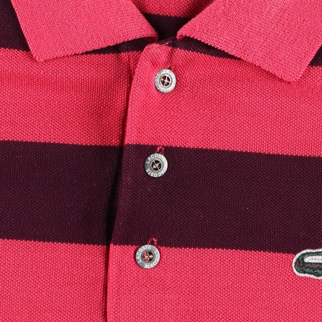 Lacoste Vintage Fit Short-Sleeve Striped Polo Shirt, Men's Size XL (approx.) unclear pink type Vintage Second Hand