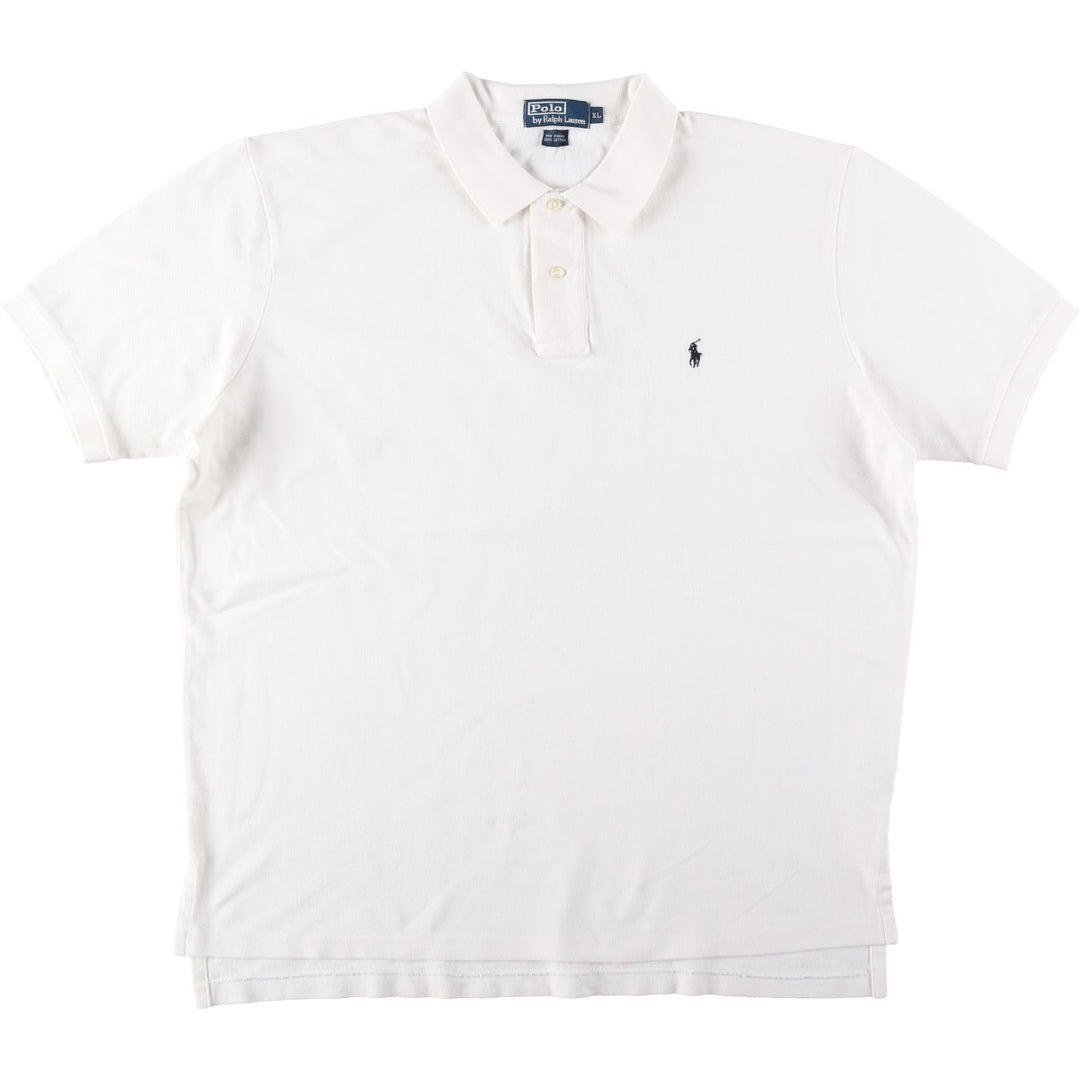 Ralph Lauren POLO by Ralph Lauren short sleeve polo shirt, men's XL size cotton white type Vintage Second Hand