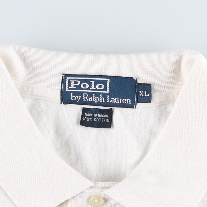 Ralph Lauren POLO by Ralph Lauren short sleeve polo shirt, men's XL size cotton white type Vintage Second Hand