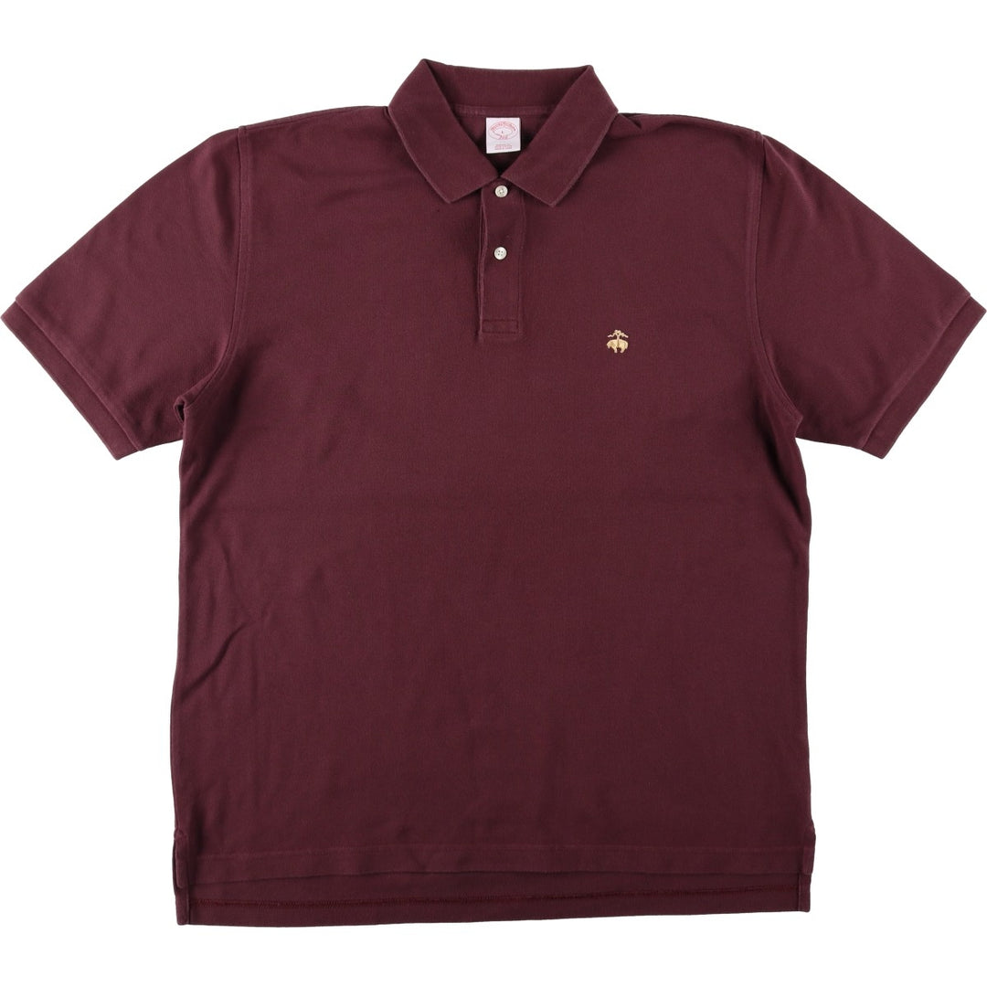 Brooks Brothers Men's Short Sleeve Polo Shirt, Size L cotton wine-red Vintage Second Hand