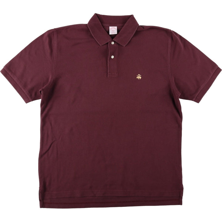 Brooks Brothers Men's Short Sleeve Polo Shirt, Size L cotton wine-red Vintage Second Hand