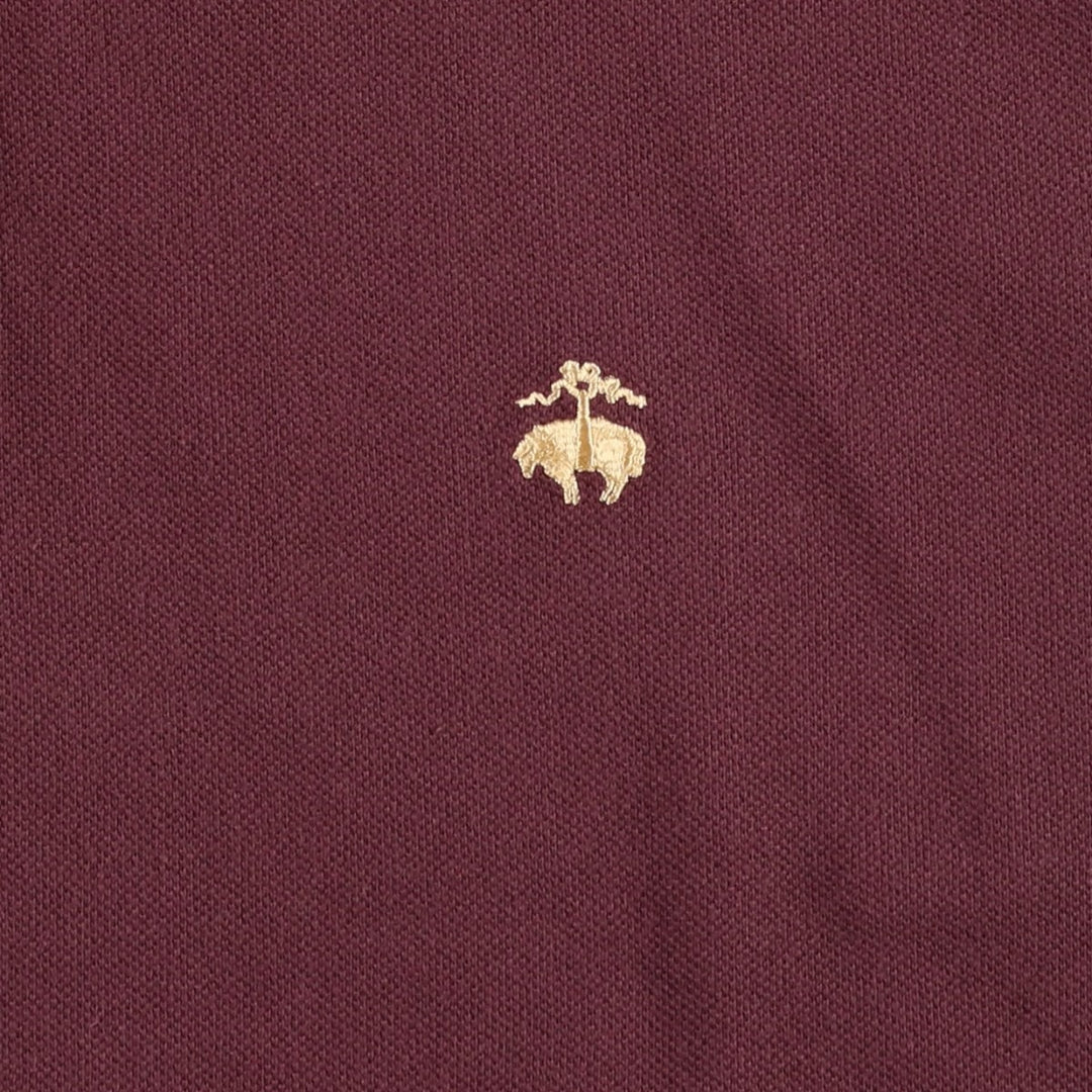 Brooks Brothers Men's Short Sleeve Polo Shirt, Size L cotton wine-red Vintage Second Hand
