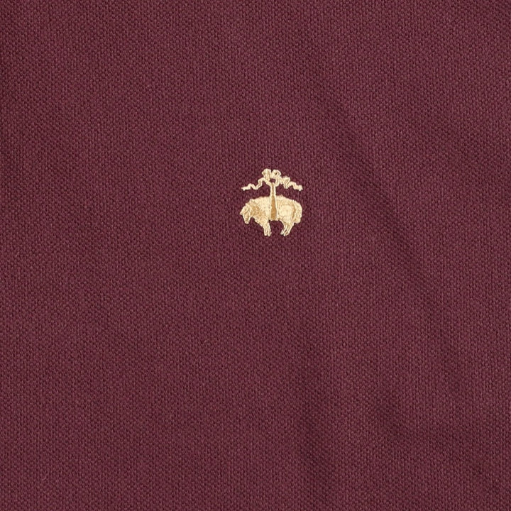 Brooks Brothers Men's Short Sleeve Polo Shirt, Size L cotton wine-red Vintage Second Hand